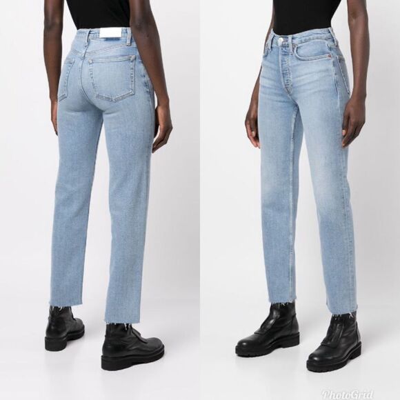 Revolve RE/DONE Stove Pipe high-rise straight jeans - Picture 2 of 9